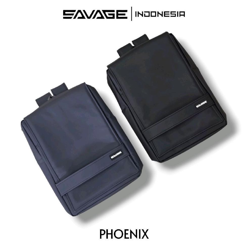 BEST SALE SAVAGE PHOENIX Ransel Backpack Laptop Super Slim Pria Wanita Sekolah Kerja Kuliah Hitam