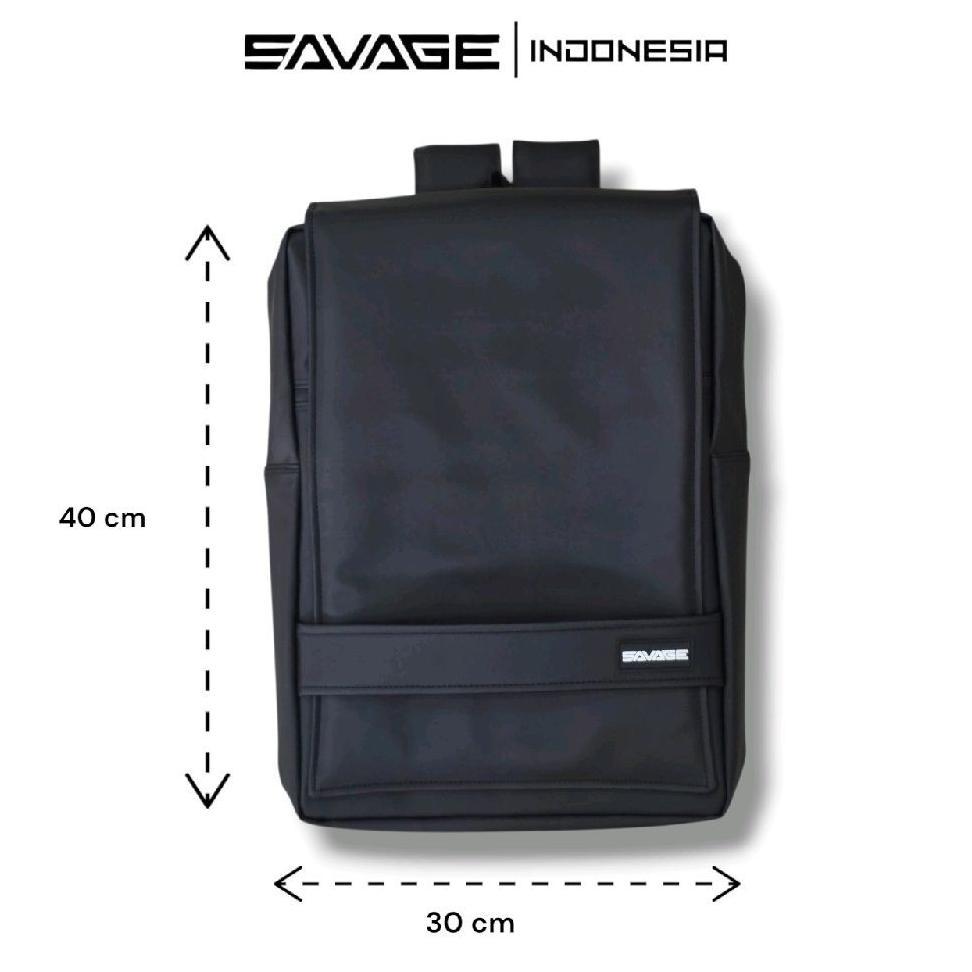 HOT DEALS SAVAGE PHOENIX Ransel Backpack Laptop Super Slim Pria Wanita Sekolah Kerja Kuliah Hitam