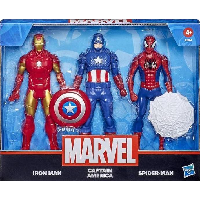 Marvel Hasbro Action Figure IRONMAN CAPTAIN MAERICA SPIDERMAN 3-Pack