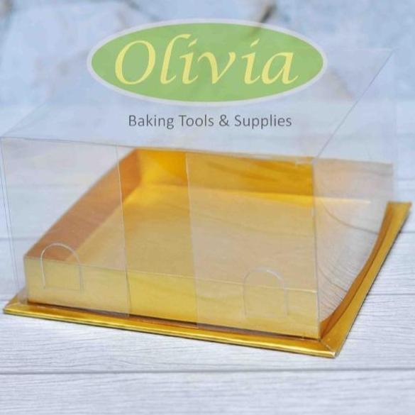 Tayoo- Box Mika Kue/Box Mika Makanan/Kemasan Mika Bening/Marble 20X20X10Cm