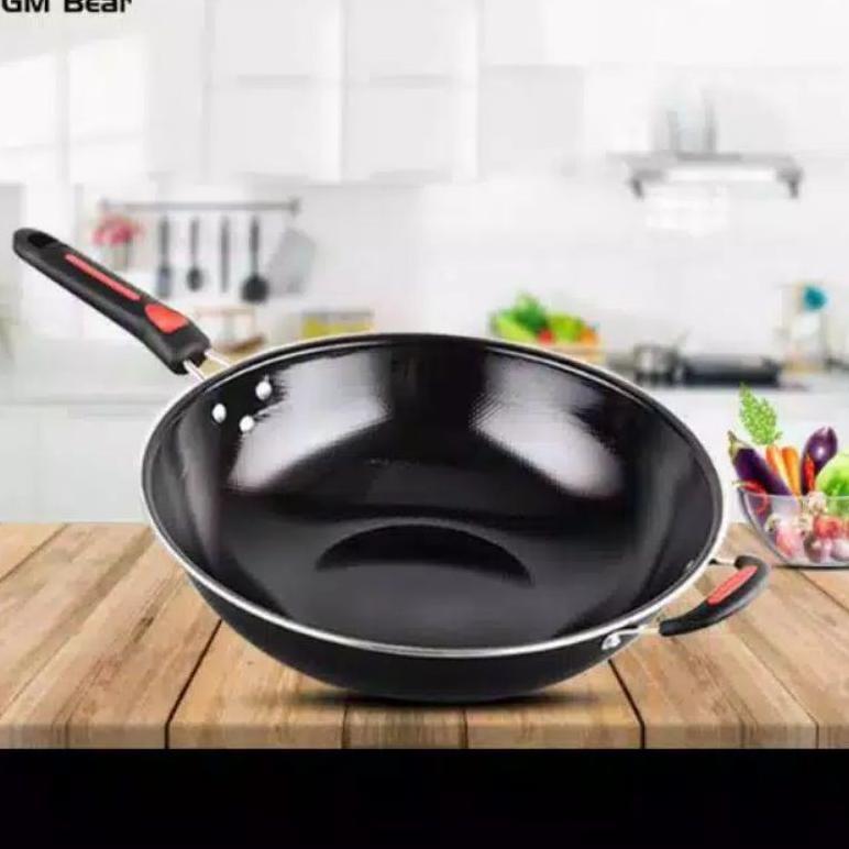 DISKON WAJAN KUPING WAJAN KUALI ANTI LENGKET 34CM IMPORT/BAYAR DITEMPAT/MEDAN