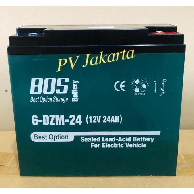 NEW Aki Sepeda Listrik BOS 6-DZF-20 / 6-DZF-24 / 6-DZM-24  (12V 20 / 24Ah)