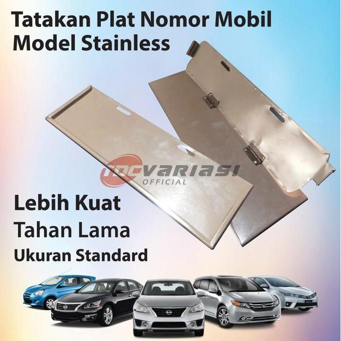 Tatakan Dudukan Plat Nomor Mobil Stainless Honda Jazz HRV CRV Turbo WRV Odyssey Accord Prestige Maes