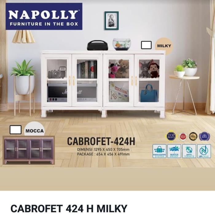 LEMARI PLASTIK / RAK TV / BUFFET NAPOLLY 140 KACA