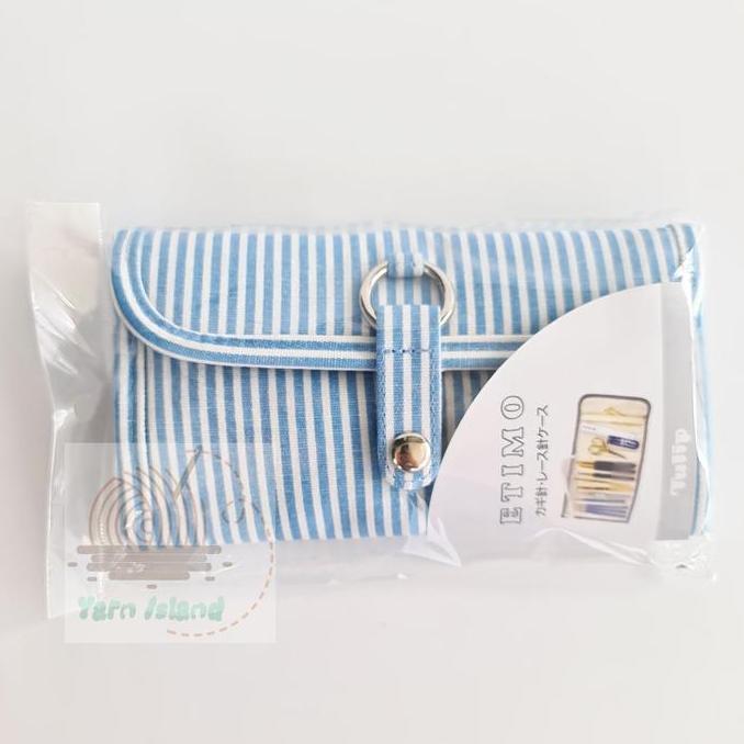 tulip crochet hook case blue stripe
