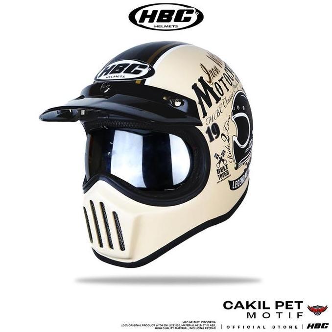 Sedia Helm Hbc Cakil Pet Inner Visor Just Ride Helm Retro Full Face Sni | Original 100%