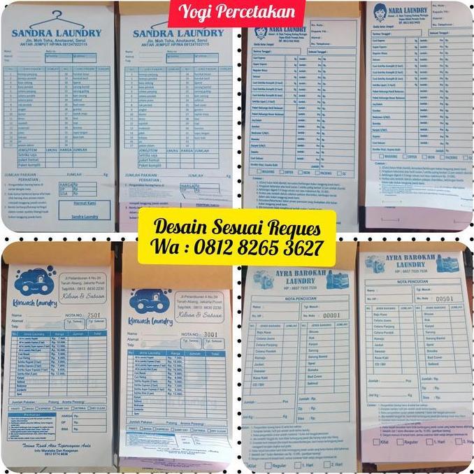 NOTA BON LAUNDRY 3 RANGKAP PAKAI NOMOR