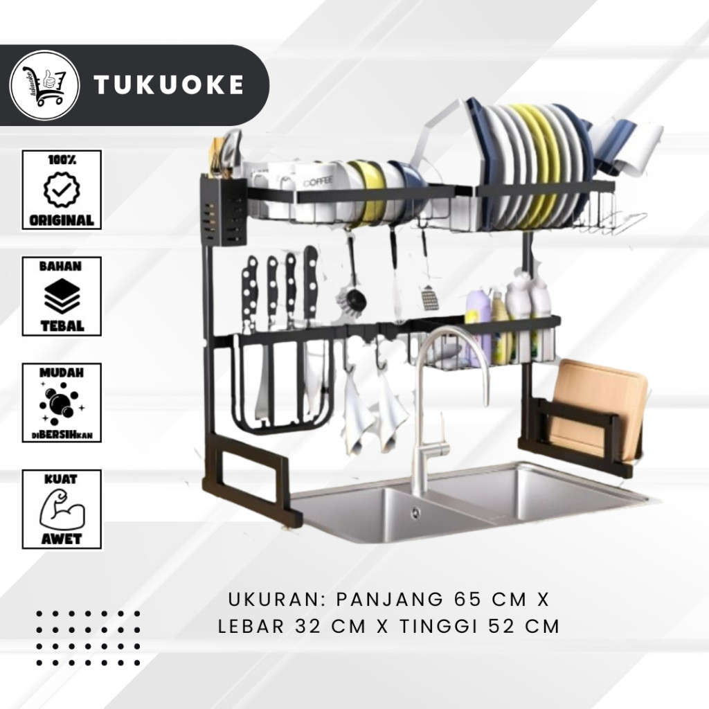 [Nagato] Rak Piring Wastafel Baja Anti Karat/ Rak Piring Kualitas Ikea / Rak Piring Hitam