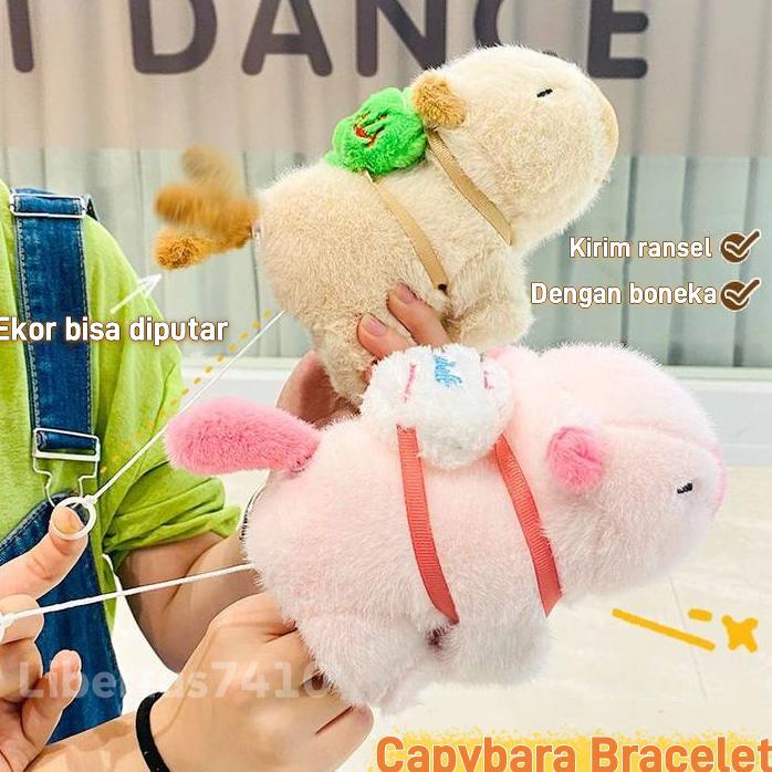 EXCLUSIVE MAINAN BONEKA CAPYBARA/CAPYBARA EKOR PUTAR/GELANG KAPIBARA/DENGAN SAYAP BERGETAR BONEKA LU