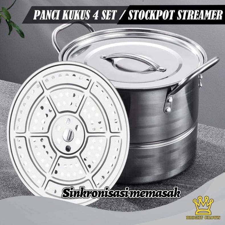 BEST SELLER (5KG) STOCK POT PANCI TINGGI SET 4IN 1 STEAMER / STOCK POT HC PANCI SET DANDANG SARINGAN