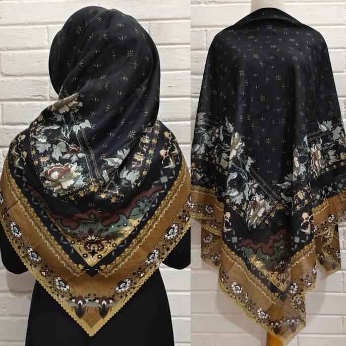 Latet- Jilbab Segiempat Voal Motif Jumbo Syari