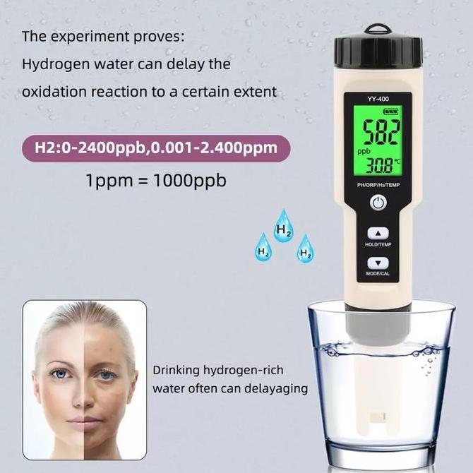 YY-400 4in1 PH/ORP/H2/Temperature hydrogen Ion Concentration Tester YY400 murah
