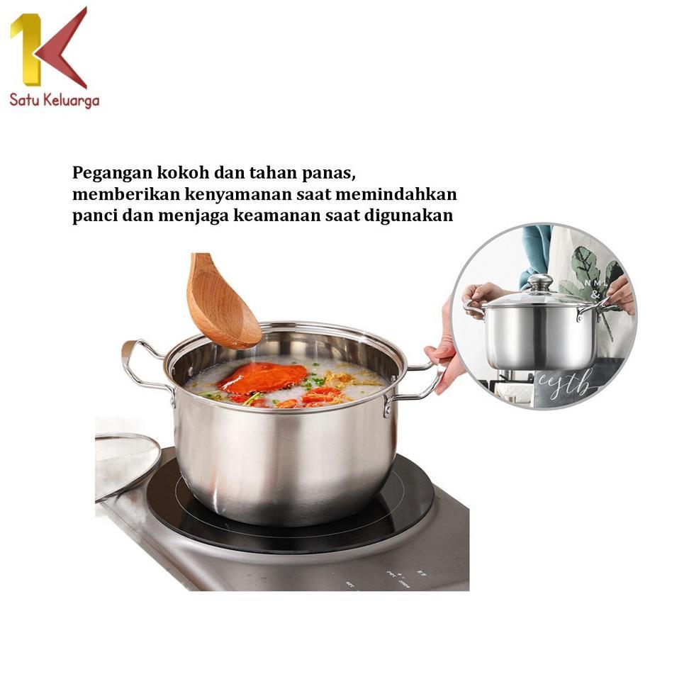 FREE ONGKIR SATU KELUARGA PANCI REBUS STAINLESS STEEL 5IN1 C1339 SET PANCI MASAK SOP POT TUTUP KACA 