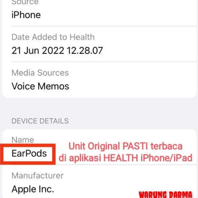 Awdx- Headset Earpod Iphone 7 Original Copotan Dijamin
