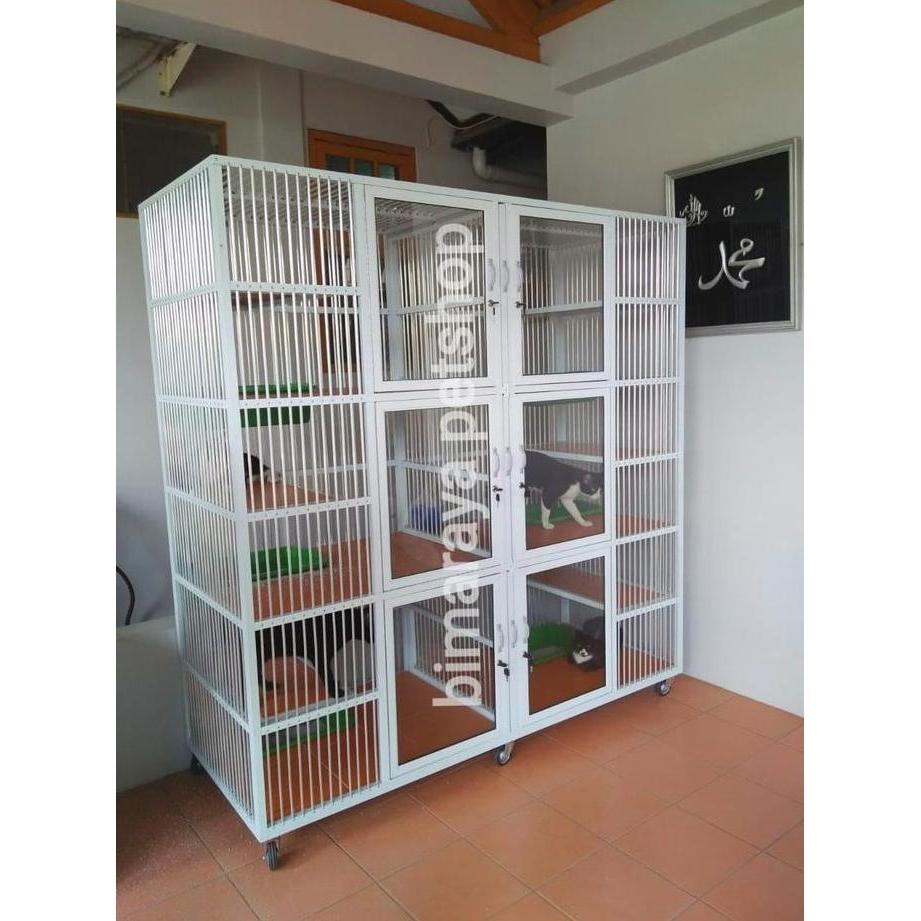 Promo Kandang Kucing Aluminium Premium 6 Kamar Tingkat (180X70X180)