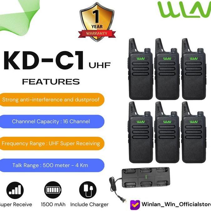 BIG SALE - HT WLN PAKET BUNDLING 6 PCS ( HITAM, MERAH, PUTIH) + CHARGER 6 PORT