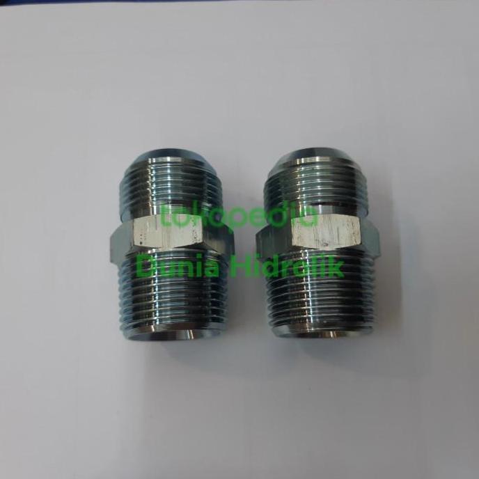 SPESIAL DOBEL NEPPLE 1 1/4 NPT X JIC / NEPPLE HIDROLIK 1-1/4 NPT X JIC