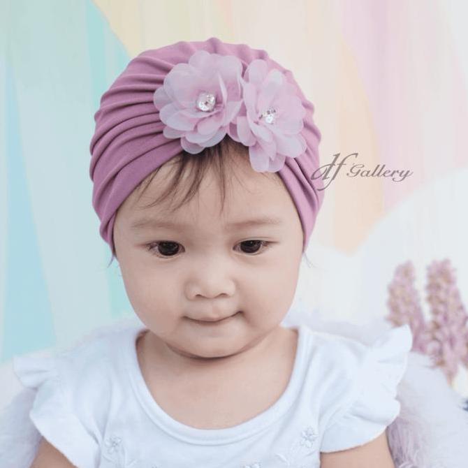 Turban Anak Bayi Perempuan Azana dfGallery Bunga Permata Cantik
