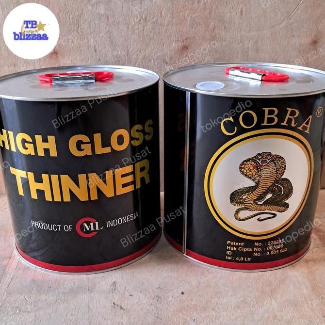HARGA TERBAIK - Thinner High Gloss Cobra Hitam 5 liter Galon Thiner Cobra Hitam Merah Hijau Tiner Co