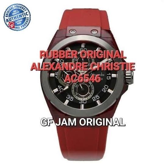 TALI KARET JAM TANGAN ALEXANDRE CHRISTIE ORIGINAL AC6546 RUBBER BAND