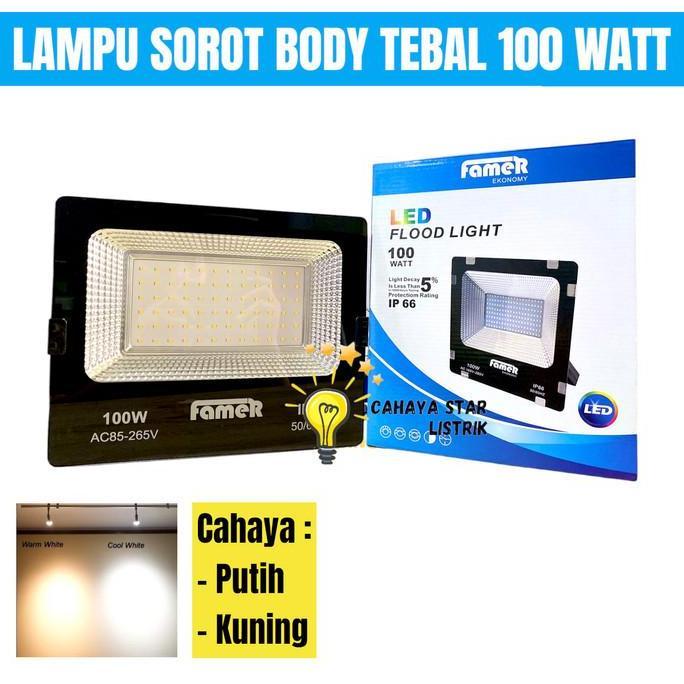 LAMPU SOROT LED PUTIH / WARMWHITE EMICO 100 / 200 WATT