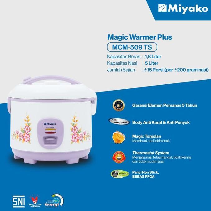 CUCI GUDANG - MIYAKO MCM 509 Rice cooker 1,8L/Magic com miyako 1,8Liter/rice cooker miyako1,8Liter