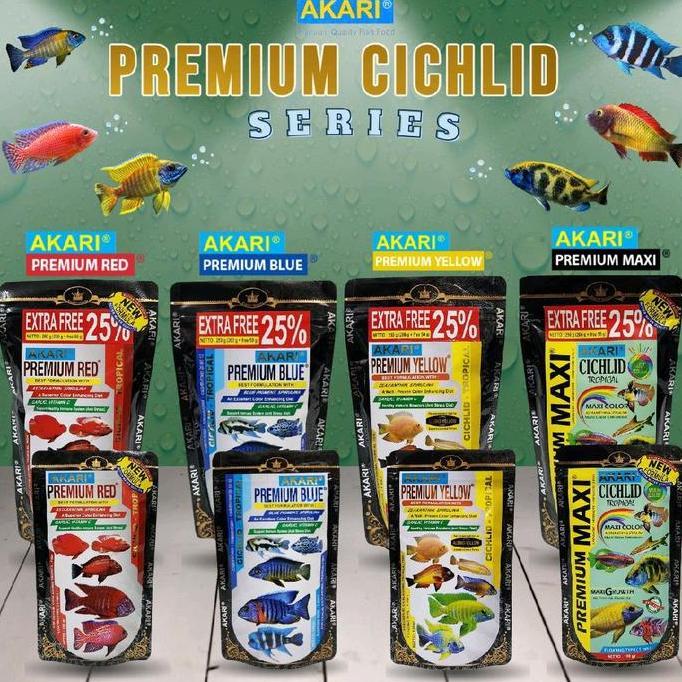 Sakan- Akari Premium Blue Cichlid Chiclid Tropical 100 Gr Makanan Ikan Pakan Pelet Ikan Biru Channa 