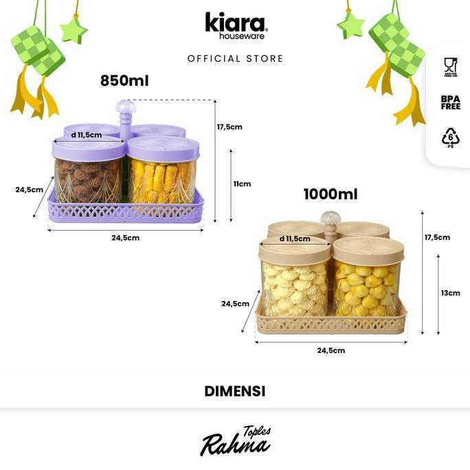 Kiara - Toples Rahma Toples Lebaran Minimalis Plastik Set Nampan Free Gift Box Tempat Penyimpanan Ku