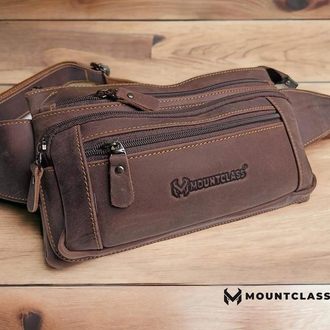 Gabrim- (Mountclass) Tas Pinggang Waistbag Selempamg Kulit Asli Pria Cowok Tas Slempang Slingbag Wai
