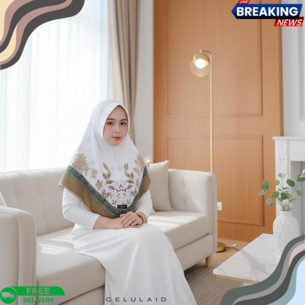 Hijab Instan Bergo Motif Bunga  Printing Jersey Zoya