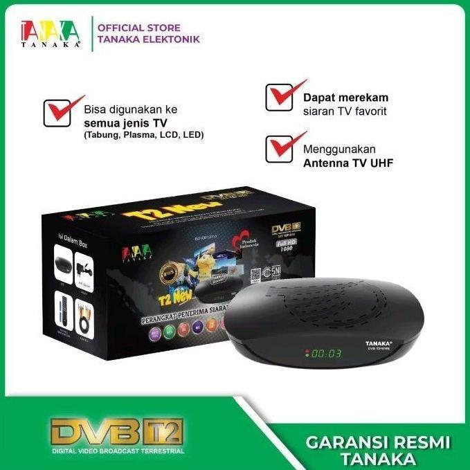 PROMO HARI INI - TANAKA Set Top Box TV Digital T2NEW Receiver DVB-T2 HDMI USB Wifi Dongle Garansi Re
