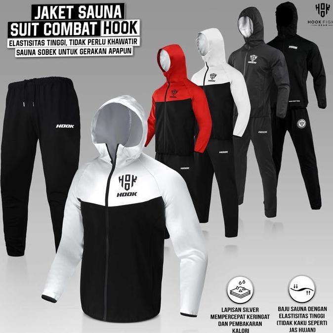 NEW Jaket Sauna Suit Olahraga Baju Jas Pembakar Lemak Elastis Hook Baju Sauna Olahraga Pembakar Lema