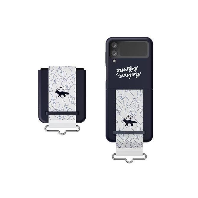 TERBARU - SAMSUNG Case Z Flip 4 Silicone Cover Strap Maison Kitsune RESMI SEIN