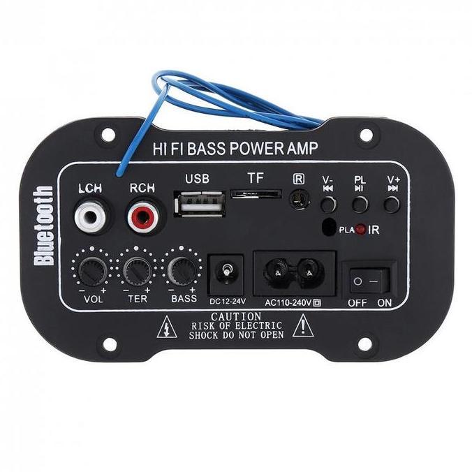 WESELTON (Redy Stok, COD) 5 Inci 12V 24V 220V Amplifier Ampli Mini Board Audio Bluetooth USB FM Radi