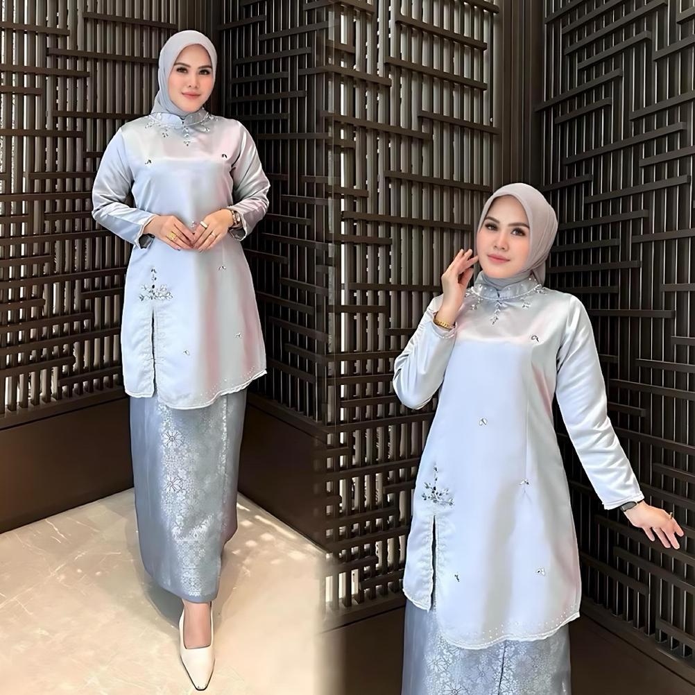 PENAWARAN SPESIAL Stelan Kebaya Kurung Malayu Tafeta Payet / Kebaya Kurung Tafeta Payet / Baju Kurun