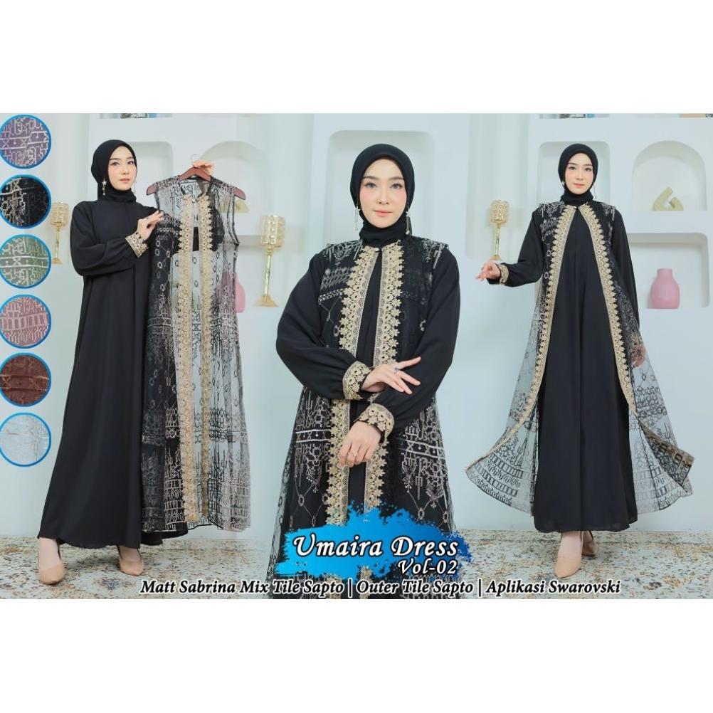 DISKON GOKIL Gamis Sabrina Rompi Lepas Brukat Tile Naura Dress Poetri collection