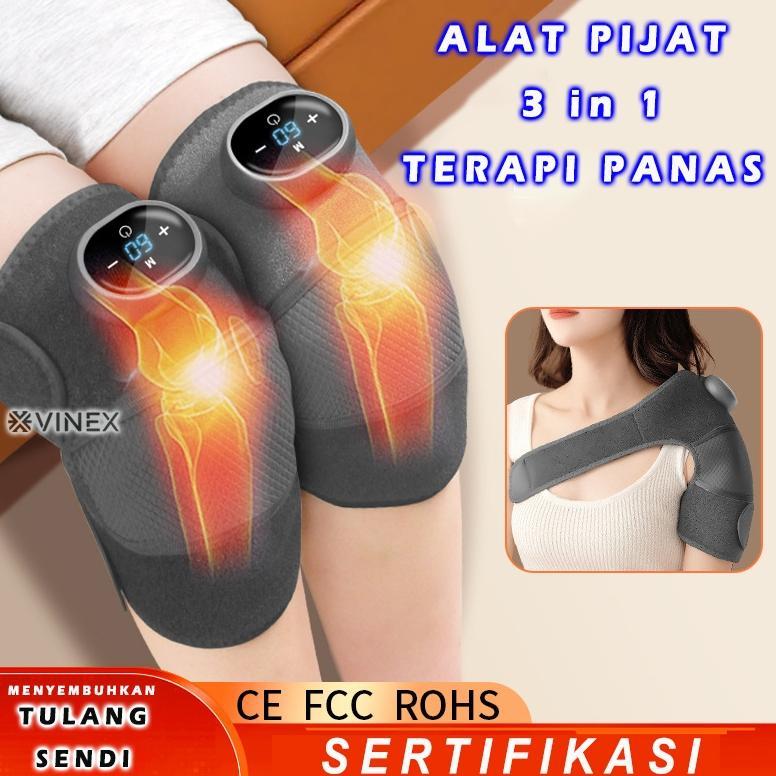 ~ Alat Terapi Sabuk Pijat Pemanas Bergetar Lutut Terapi Kaki Bahu Terapi Elbow 3 in1 Alat terapi