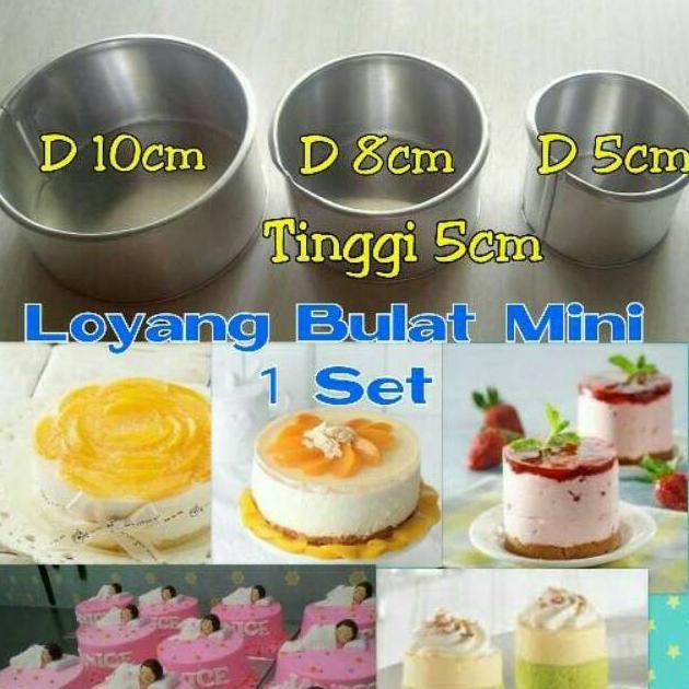 ready 1 SET LOYANG BULAT MINI / LOYANG KUE / CETAKAN KUE