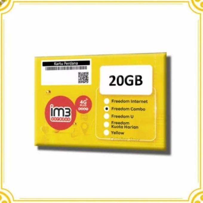 Perdana Paket Kuota Internet Ooredoo IM3 20GB Full 30 hari