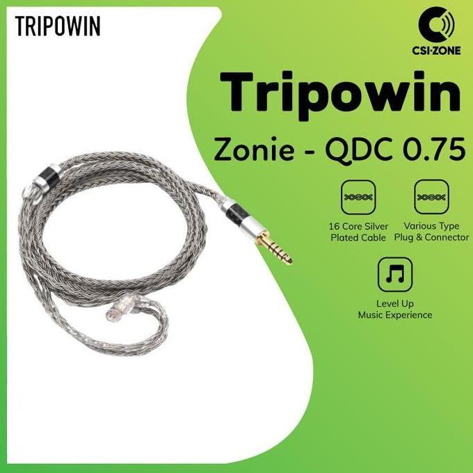 TRIPOWIN ZONIE 16 CORE UPGRADED SILVER PLATED CABLE - QDC 2 PIN 0.75