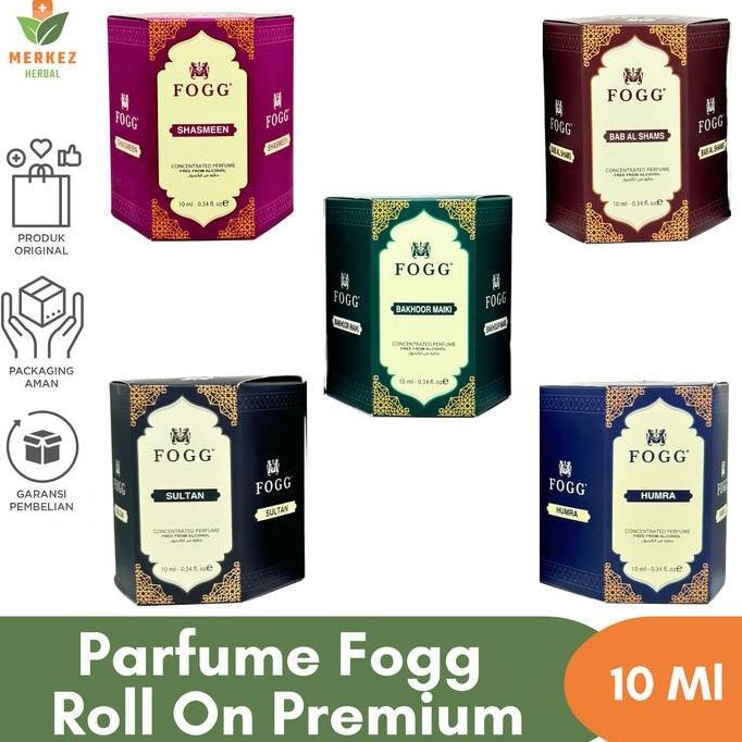 Parfum Minyak Wangi Fogg 1 Box Non Alcohol Tahan Lama Oles Tanpa Alkohol Pria & Wanita Untuk Sholat