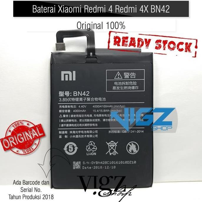 TERBARU - Baterai Xiaomi Redmi 4 Redmi 4X BN42 Original 100%