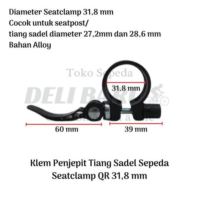 Promo Seatclamp Seat Clamp Qr Alloy 31,8 Mm Seatpost 27,2 Dan 28,6 Sepeda Mtb, Lipat Cod