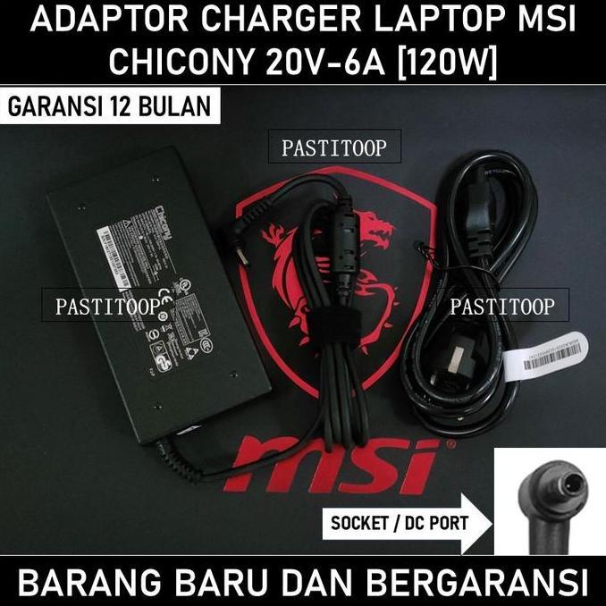 TERBARU - Adaptor Charger / Casan Laptop MSI Cyborg 15 A12VF 20V 6A 120W BARU