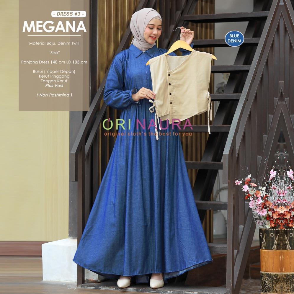 NEW ARRIVAL Gamis 2in1 Inner Dress dan Cardi/Vest || Megana #2 Dres || Megana Dres || Amilia  Plus C