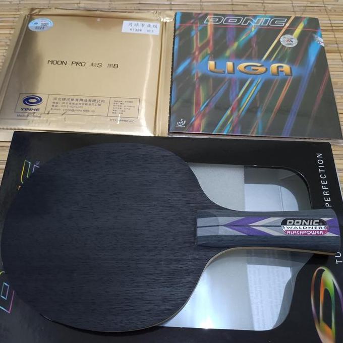 PAKET BET TENIS MEJA DONIC WALDNER BLACK POWER ORIGINAL