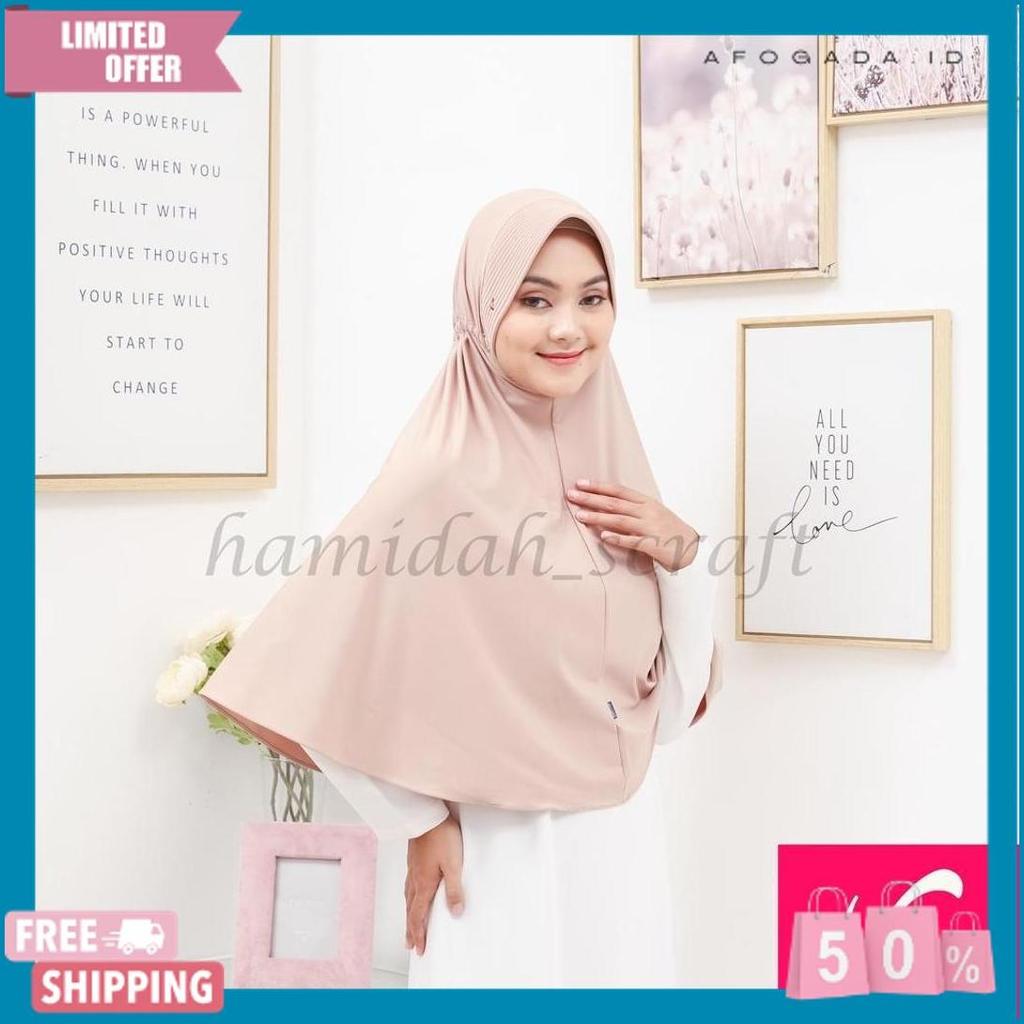 Bergo Hamidah Serut Xl Jersey Super Original