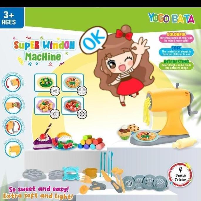 Mainan Anak Cetakan Mesin Giling Mie Kue Es Cream Windoh Fundoh Playdo
