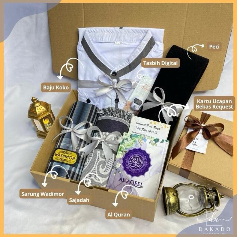 HOT SALE HAMPERS SET ALAT SHOLAT COWOK BAJU KOKO PRIA GIFT BOX SESERAHAN PRIA BAJU KOKO ALAT SHOLAT 