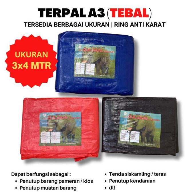 Terpal Plastik A3 Ukuran [ 3 x 4 ], Terpal Jadi